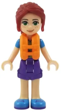 LEGO Friends Mia, Dark Purple Shorts, Lime Top, Life Jacket minifigure