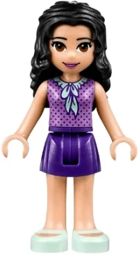 LEGO Friends Emma, Dark Purple Skirt, Medium Lavender Top, Light Aqua Shoes minifigure