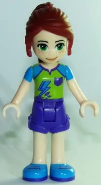 LEGO Friends Mia, Dark Purple Shorts, Lime Top minifigure