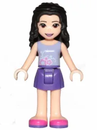 LEGO Friends Emma, Dark Purple Skirt, Lavender Top with Flowers minifigure