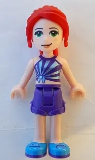 LEGO Friends Mia, Dark Purple Shorts, Striped Top minifigure