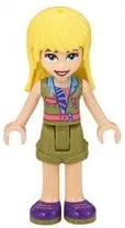 LEGO Friends Stephanie, Olive Green Shorts and Top, Dark Purple Shoes minifigure