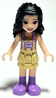 LEGO Friends Emma, Tan Dress with Straps, Medium Lavender Boots minifigure