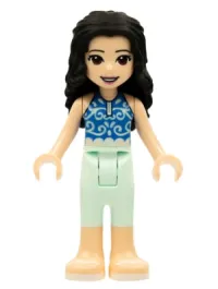 LEGO Friends Emma, Light Aqua Trousers, Blue Top, White Sandals minifigure