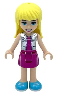 LEGO Friends Stephanie, Magenta Skirt and Top with Metallic Silver Vest minifigure