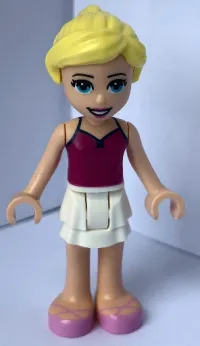 LEGO Friends Stephanie, Magenta Tank Top, White Skirt, and Bright Pink Ballet Shoes minifigure