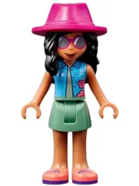 LEGO Friends Savannah, Sand Green Skirt, Magenta Hat minifigure