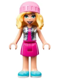 LEGO Friends Stephanie, Magenta Skirt, Bright Pink Hat minifigure