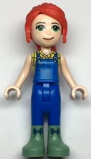 LEGO Friends Mia, Blue Overalls, Yellow Blouse and Sand Green Boots minifigure