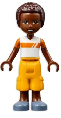 LEGO Friends Elijah, White and Orange Shirt, Bright Light Orange Trousers minifigure