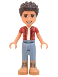 LEGO Friends River, Red Checkered Shirt with White Undershirt, Sand Blue Trousers minifigure