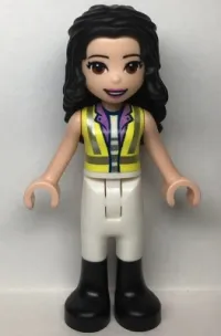 LEGO Friends Emma, Neon Yellow Safety Vest, White Trousers with Black Boots minifigure