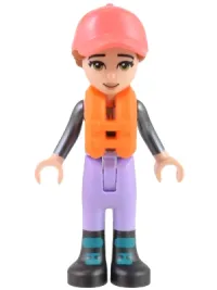LEGO Friends Capt. Maxine, Lavender Sailing Outfit, Coral Cap, Orange Life Jacket minifigure