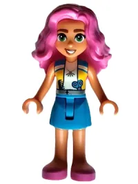 LEGO Friends Nadia - Medium Azure and Yellow Vest, Medium Azure Skirt, Dark Pink Shoes minifigure
