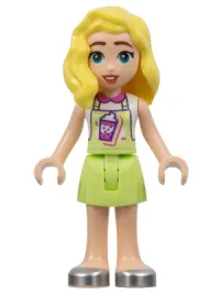 LEGO Friends Matilde - Yellowish Green Jumper, Bubble Tea Uniform, Silver Shoes minifigure