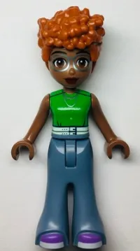 LEGO Friends Naomi (Medium Brown) - Green Sleeveless Top, Sand Blue Bell-Bottoms, Medium Lavender Shoes minifigure