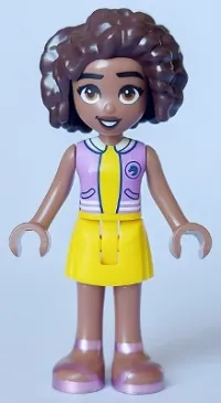 LEGO Friends Aliya - Medium Lavender Top, Yellow Skirt, Metallic Pink Sandals minifigure