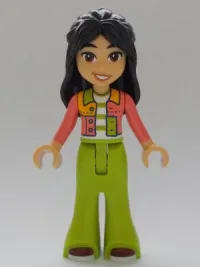 LEGO Friends Liann - Coral Jacket, Lime Trousers Bell-Bottoms, Reddish Brown Shoes minifigure