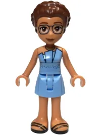 LEGO Friends Olivia (Adult) - Bright Light Blue Dress, Black Sandals minifigure