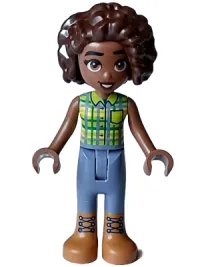 LEGO Friends Aliya - Lime Top, Sand Blue Trousers, Medium Nougat Boots minifigure