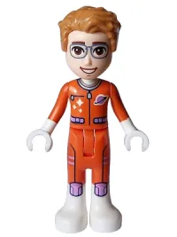 LEGO Friends Julian (Adult) - Astronaut, Reddish Orange Space Suit minifigure