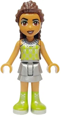 LEGO Friends Andrea (Adult) - Flat Silver Skirt, Lime Halter Top and Boots minifigure