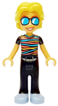 LEGO Friends Alexander - Striped Top, Black Legs, Sand Blue Shoes minifigure