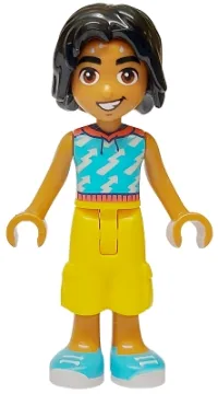 LEGO Friends Nabil - Medium Azure Top, Yellow Trousers Cropped Large Pockets minifigure