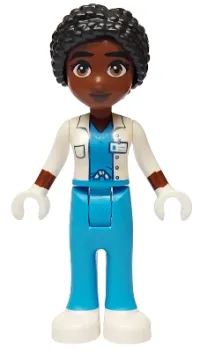 LEGO Friends Alycia - White Jacket over Dark Azure Scrubs, Dark Azure Trousers, White Shoes minifigure