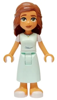LEGO Friends Mary Joy - Light Aqua Scrubs Dress with White Short Sleeves, White Sandals minifigure