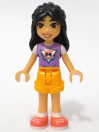 LEGO Friends Liann - Medium Lavender Top, Bright Light Orange Shorts, Coral Shoes minifigure