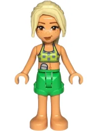 LEGO Friends Sara - Lime Bikini Top, Bright Green Shorts minifigure