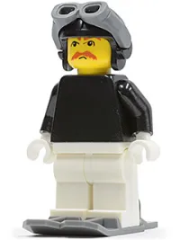 LEGO FIRST LEGO League (FLL) Climate Connections Skier Male Black Top, Black Aviator Cap minifigure