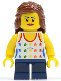 LEGO FIRST LEGO League (FLL) Nature's Fury Female, Dark Blue Short Legs minifigure
