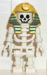 LEGO Skeleton with Standard Skull, Yellow Mummy Headdress with Pattern minifigure