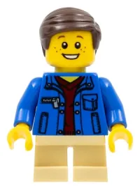 LEGO Boy, Denim Jacket, Tan Short Legs minifigure