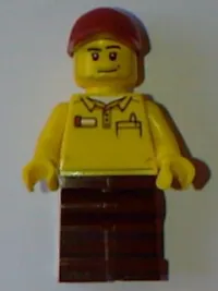LEGO LEGO Store Driver, Black Legs, Dark Red Cap with Hole minifigure