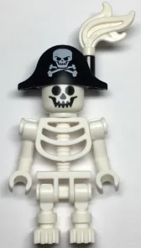 LEGO Skeleton with Standard Skull, Bent Arms Vertical Grip, Bicorne with Large Skull and Crossbones and White Plume minifigure