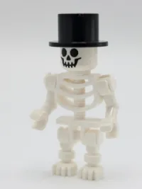 LEGO Skeleton with Standard Skull, Black Top Hat minifigure