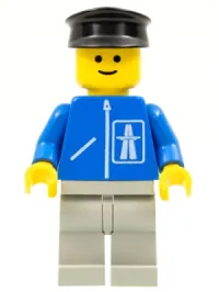 LEGO Highway Pattern - Light Gray Legs, Black Hat minifigure