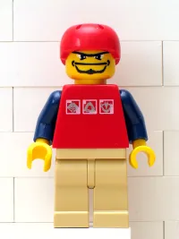 LEGO Street Hockey Player, Red Torso, Tan Legs minifigure