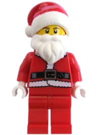 LEGO Santa, Red Legs, Fur Lined Jacket, Brown Eyebrows minifigure