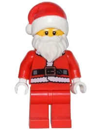 LEGO Santa, Red Legs, Fur Lined Jacket, White Eyebrows, Wrinkles minifigure