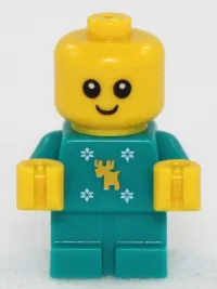 LEGO Baby - Dark Turquoise Body with Moose and Snowflakes and Yellow Hands minifigure