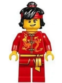 LEGO Dragon Dance Performer, Top Knot and Headband, Lopsided Grin minifigure
