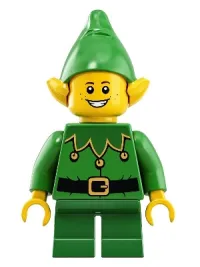 LEGO Elf - Green Scalloped Collar with Bells, Freckles minifigure
