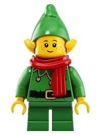 LEGO Elf - Green Scalloped Collar with Bells, Scarf minifigure