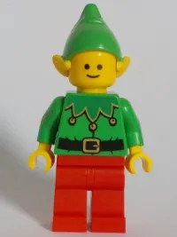 LEGO Elf - Green Scalloped Collar with Bells, Red Legs minifigure