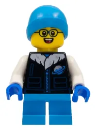 LEGO Child Boy, Black Ice Planet Coat, Dark Azure Short Legs and Beanie minifigure