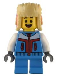 LEGO Child - Dark Azure Jacket, Red and Tan Ushanka Hat minifigure